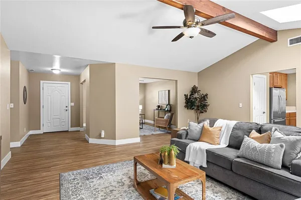 a living room with furniture