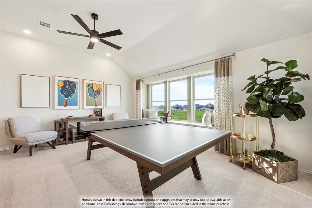 1145 Hitching Post Way Oak Point, TX 75068 - Photo 34 of 36 a living room with furniture pool table and a large window