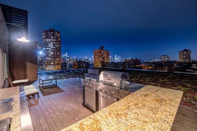 a front view of a multi story building