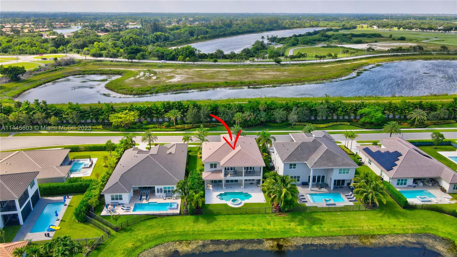 11655 Windy Frst Way Boca Raton, FL 33498 - Photo 65 of 69 an aerial view of a house with big yard