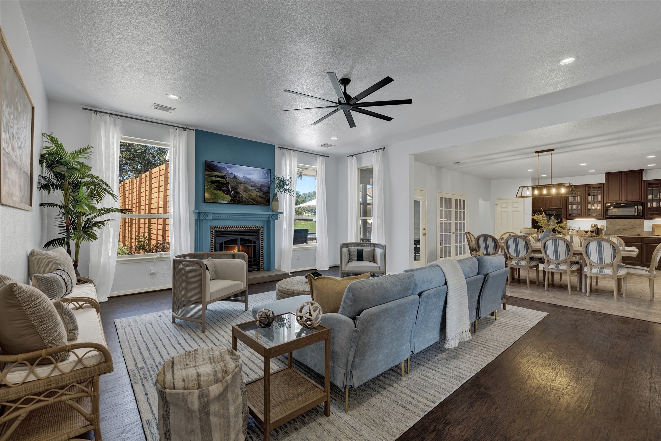 The open-concept design is perfect for hosting your next big gathering.