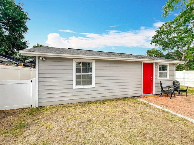 a view of a house with a patio