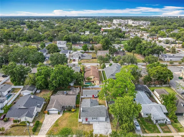 an aerial view of multiple house