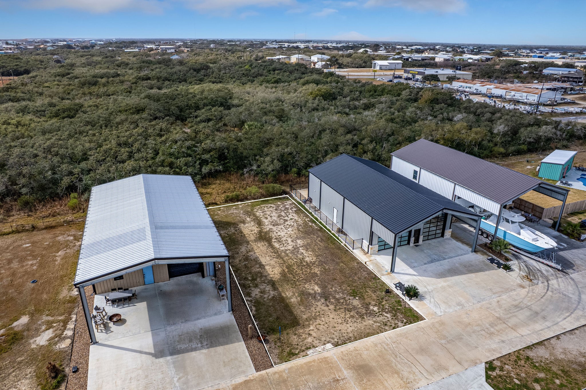 92 Cir Hook Port O'Connor, TX 77982 - Photo 5 of 10 Aerial View with approximate boundary lines