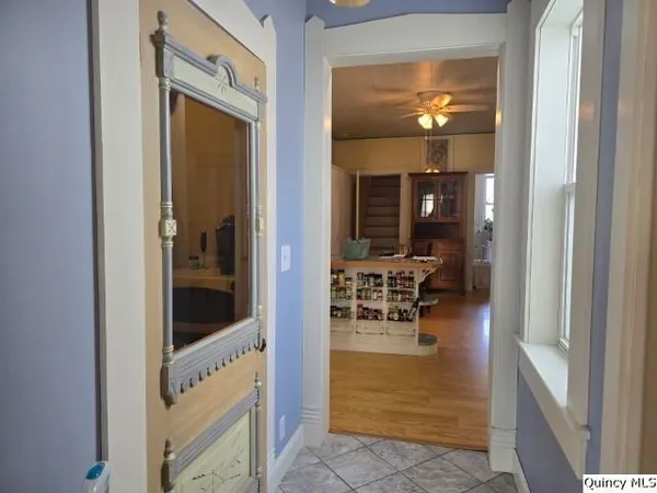 a view of dining room with kitchen view and living room view