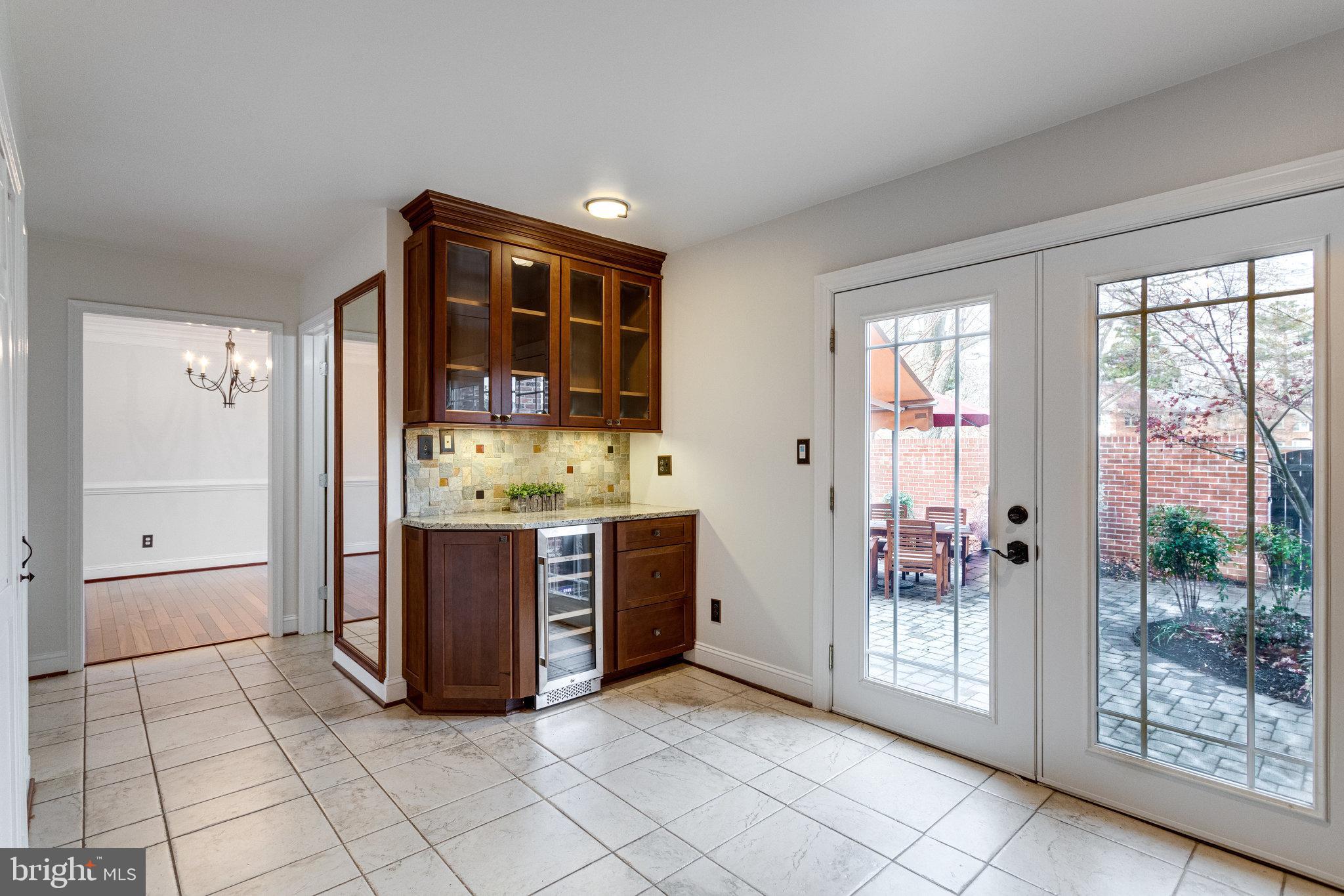 8434 Grenoble Court Springfield, VA 22152 - Photo 15 of 41 New wine cooler in kitchen & more French doors