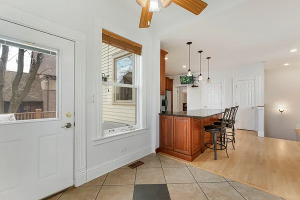 a view of kitchen with furniture and window
