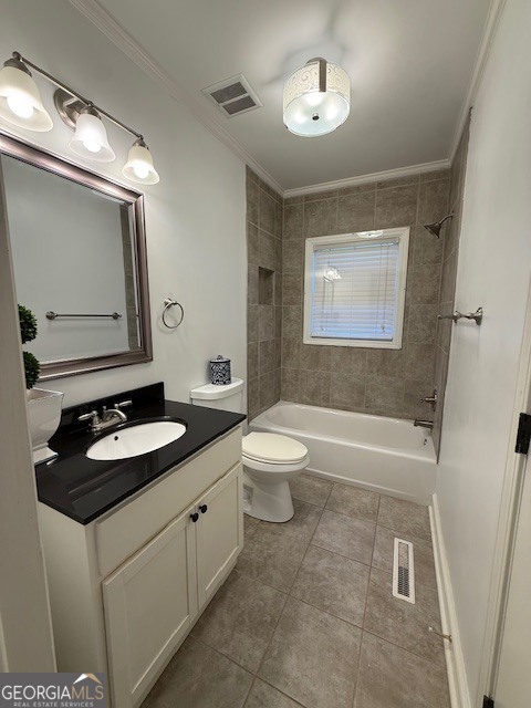 1221 Ridge Avenue North Tifton, GA 31794 - Photo 15 of 29 a bathroom with a granite countertop sink a toilet a mirror and shower