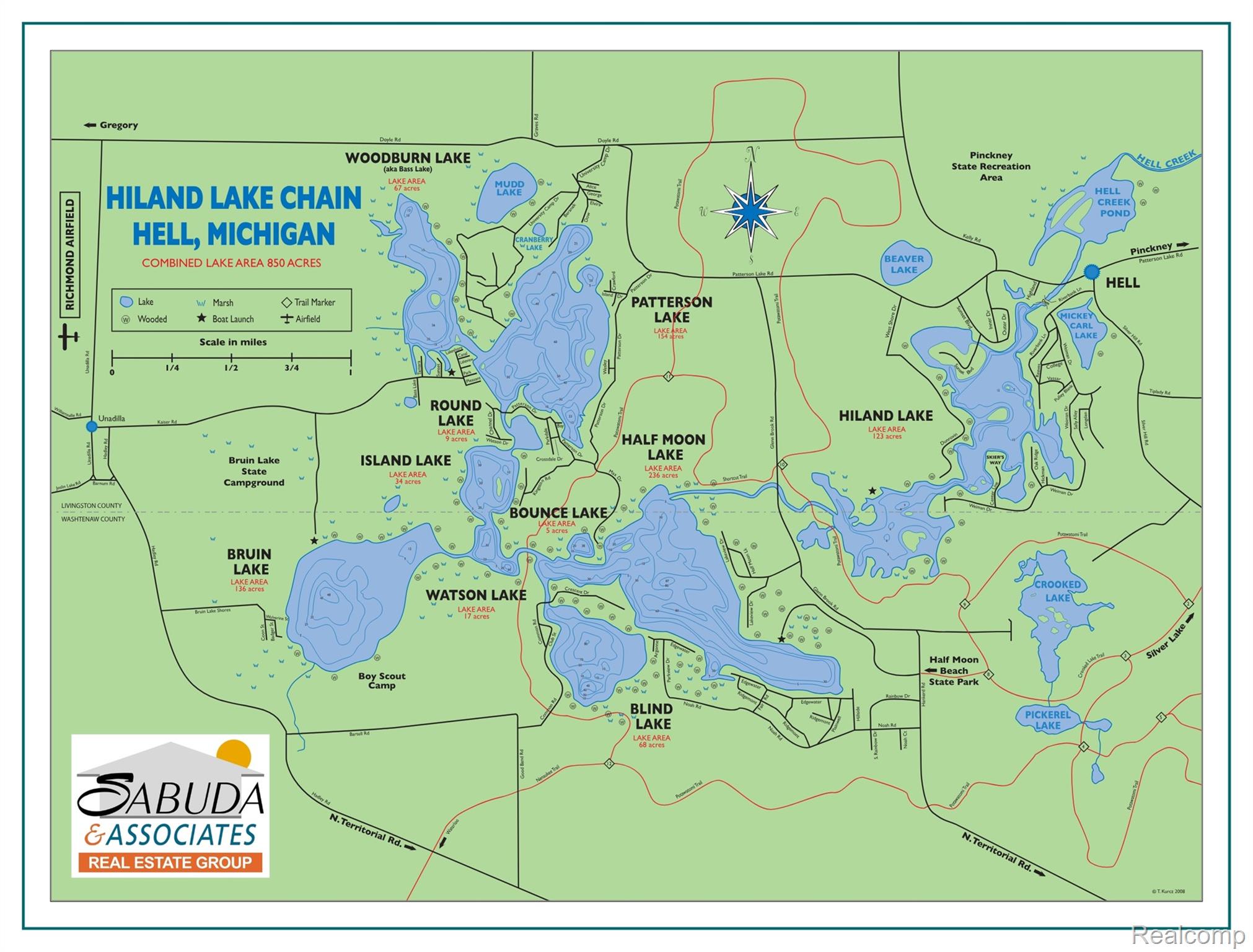 175 Templar Avenue Pinckney, MI 48169 - Photo 63 of 80 Map of Hi-Land Chain of Lakes