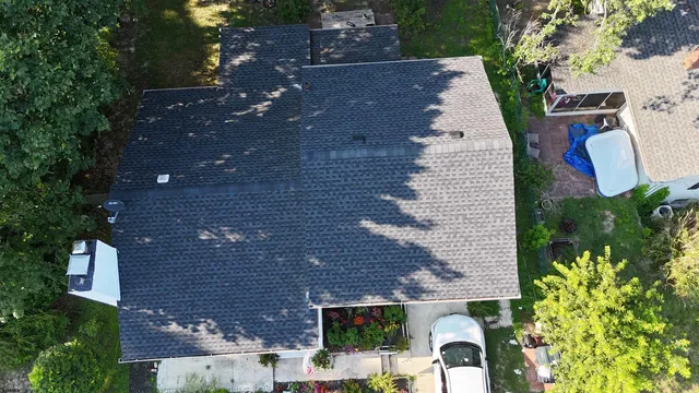 a aerial view of a house