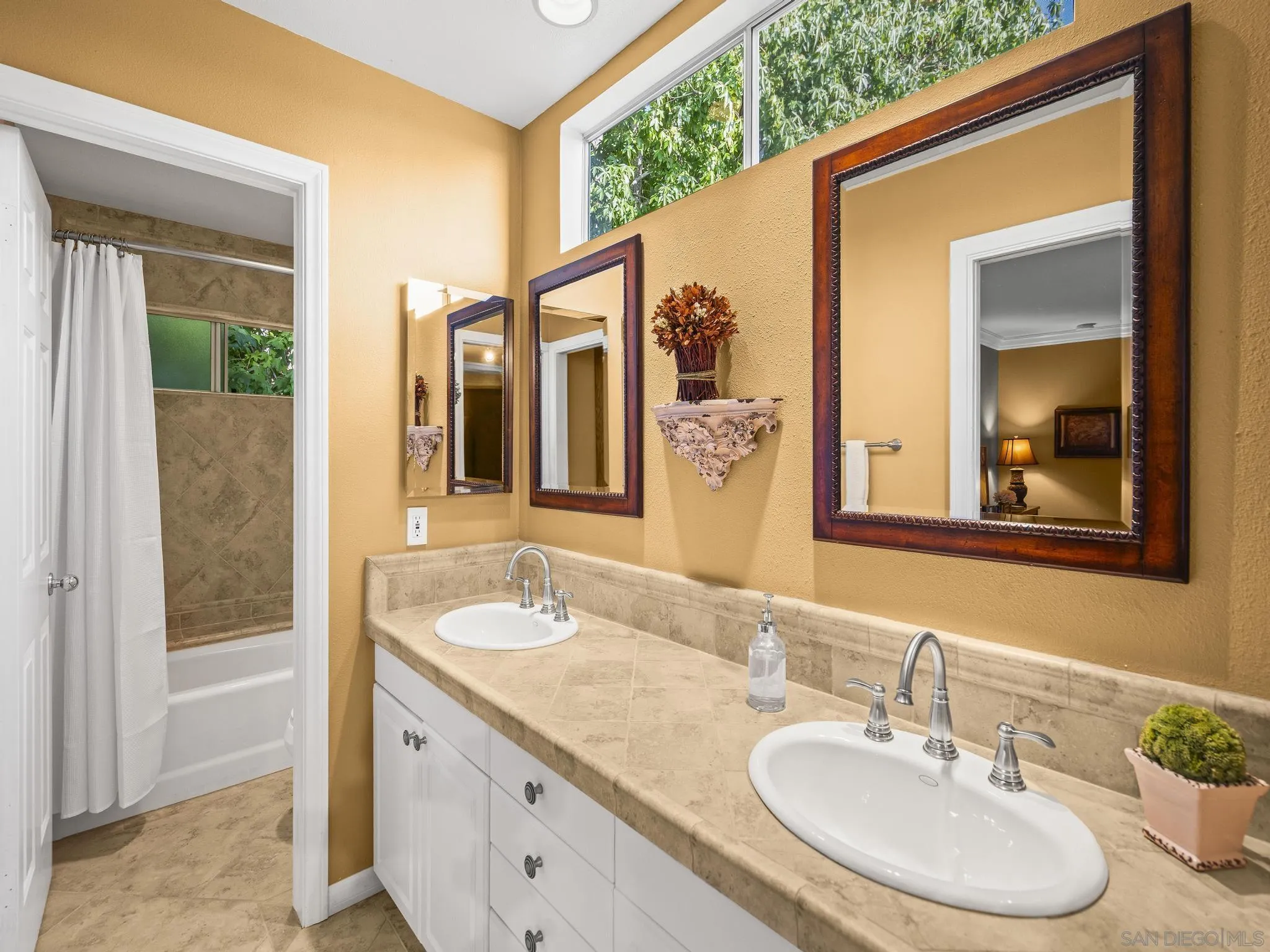 6502 La Paloma Street Carlsbad, CA 92009 - Photo 33 of 60 a bathroom with a sink and a mirror