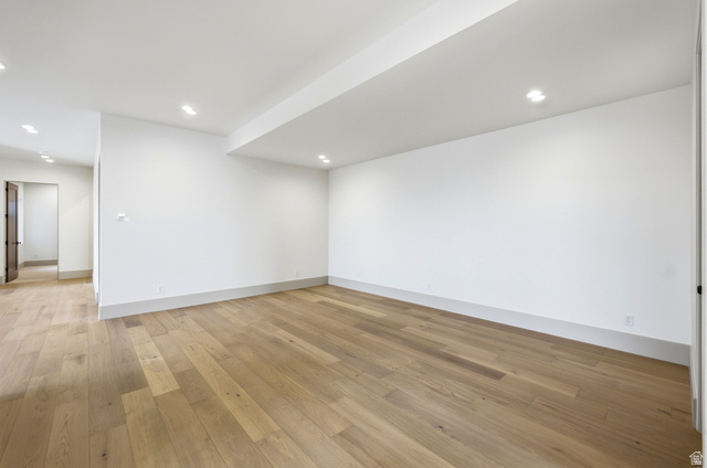2155 East Wrangler Road Kamas, UT 84036 - Photo 15 of 62 Empty room with light wood finished floors and recessed lighting
