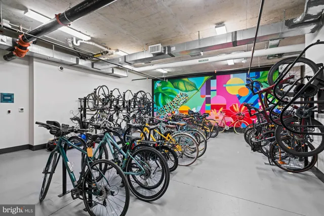 a view of a building with door and glass door