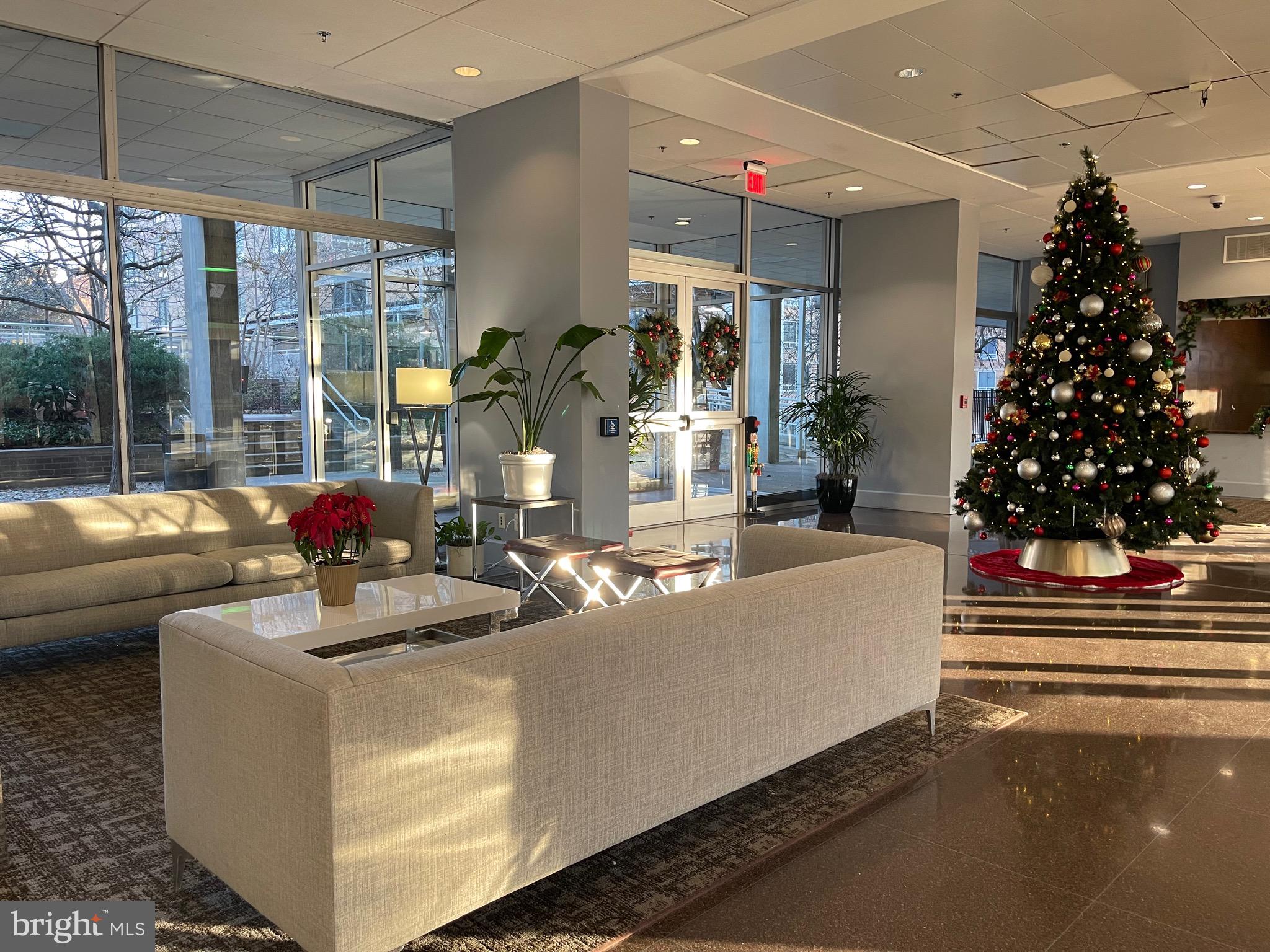 800 4th Street Southwest, Unit N103 Washington, DC 20024 - Photo 55 of 56 a living room with furniture and a christmas tree