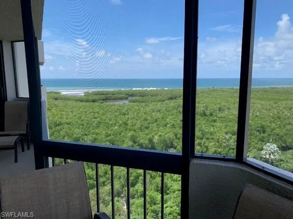 a view of lake from a window