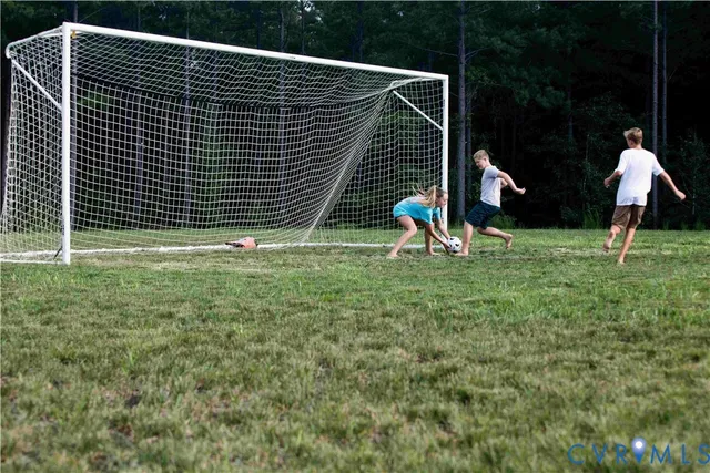 a backyard of a house with seating space