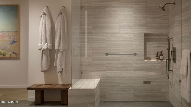 a bathroom with a shower