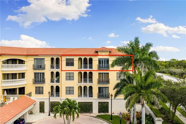 a front view of a multi story building