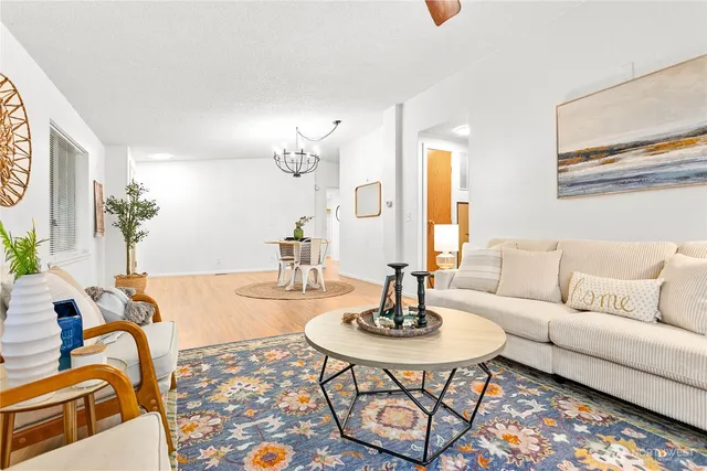 a living room with furniture