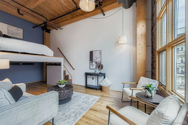 a living room with furniture