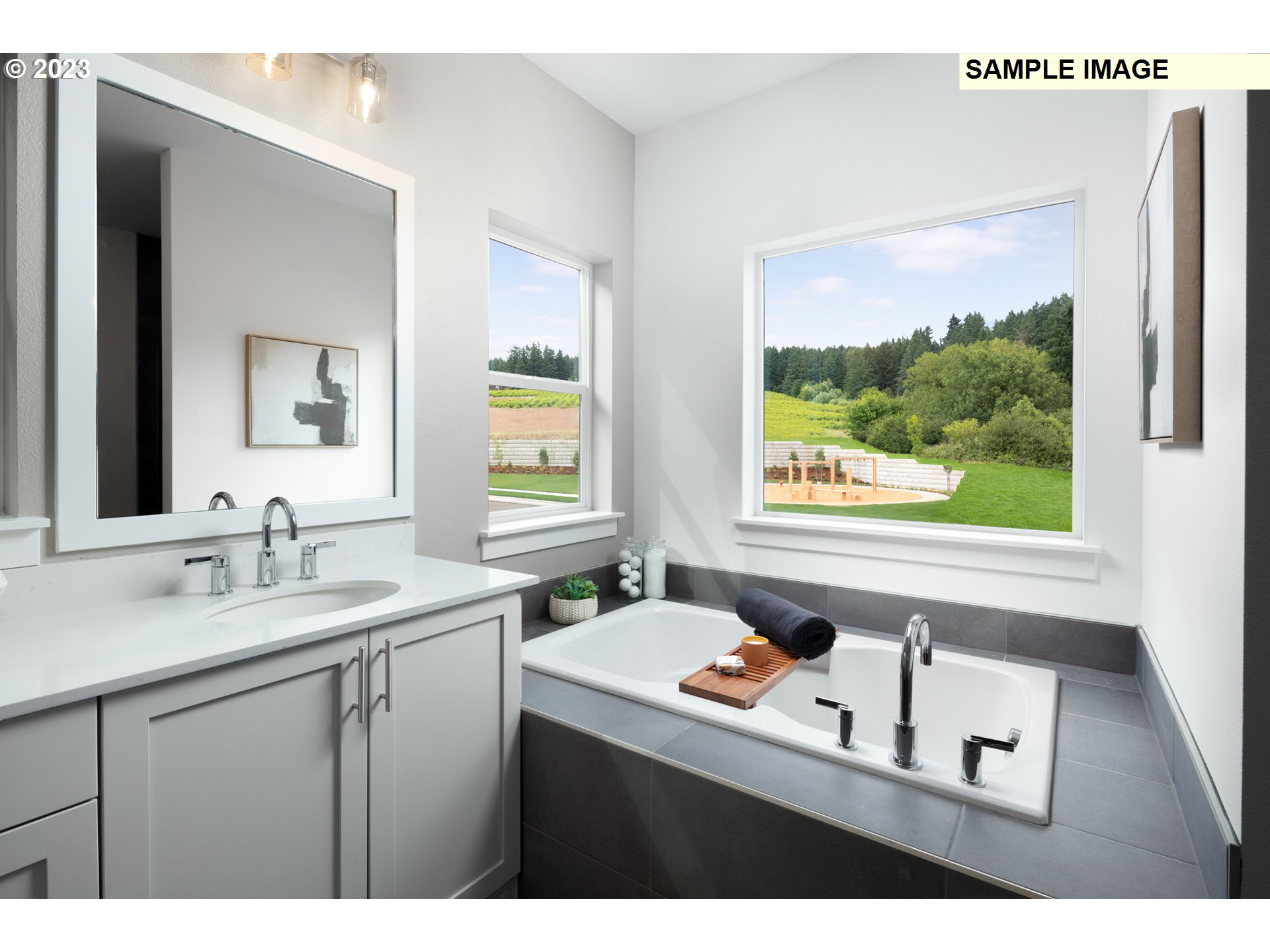 17860 Southwest Maiden Court Beaverton, OR 97007 - Photo 12 of 23 a bathroom with a sink and a window