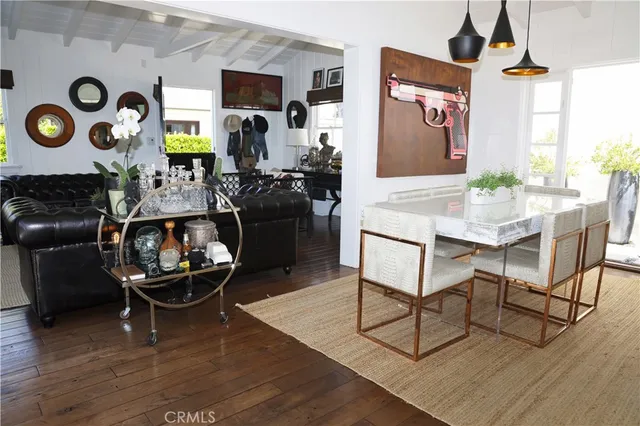 a room with table and chairs