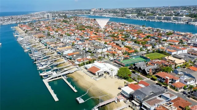 an aerial view of a house with a outdoor space