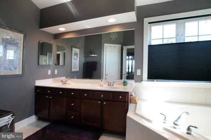 19505 Middletown Road Freeland, MD 21053 - Photo 19 of 30 a bathroom with a double vanity sink and a large mirror