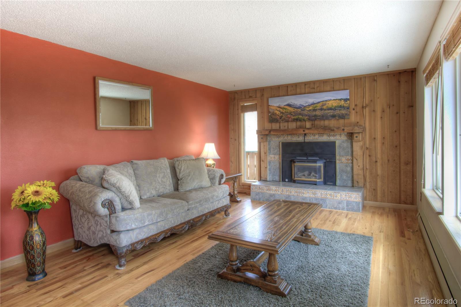 253 Raven Drive Bailey, CO 80421 - Photo 4 of 40 a living room with furniture and a fireplace
