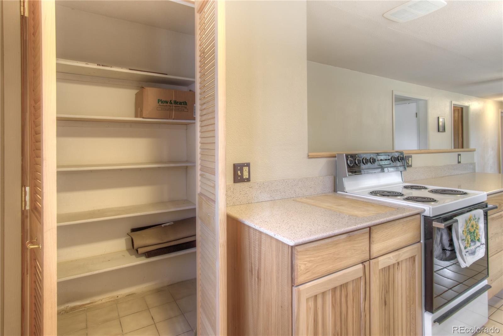 253 Raven Drive Bailey, CO 80421 - Photo 10 of 40 a kitchen with a stove a sink and a refrigerator