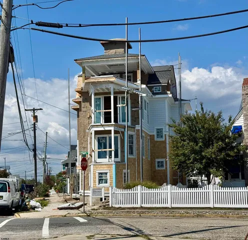 a view of a garage with a couch