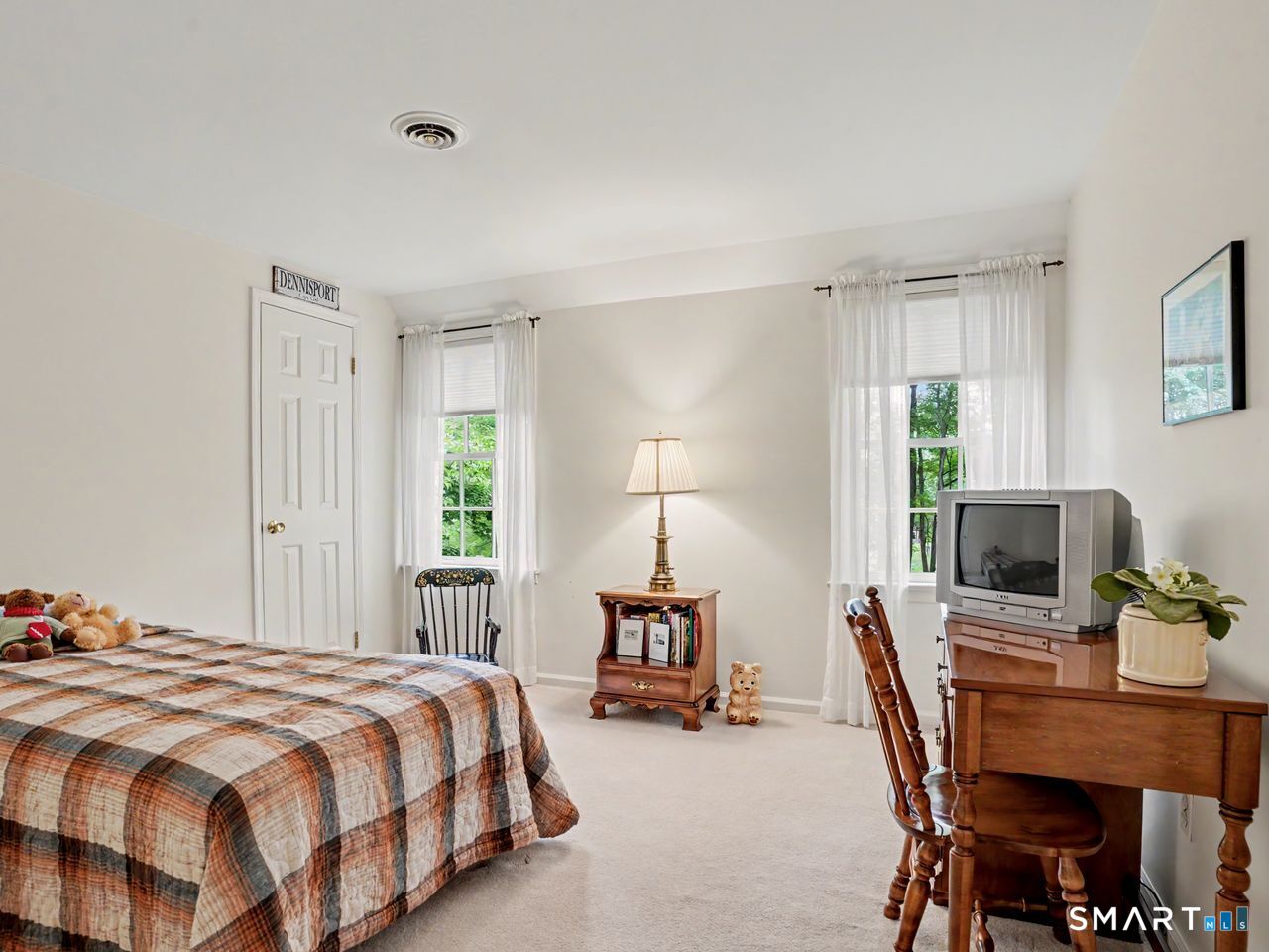 86 Fire Hill Road Redding, CT 06896 - Photo 28 of 36 a bedroom with a bed desk and a window