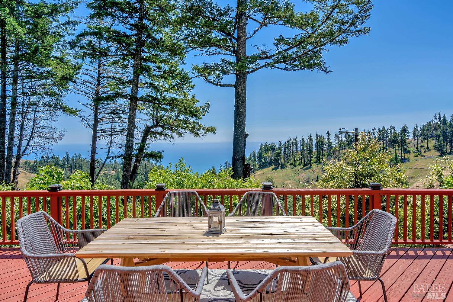 15000 Meyers Grade Road Jenner, CA 95450 - Photo 1 of 1 a view of a chairs and table on the roof deck