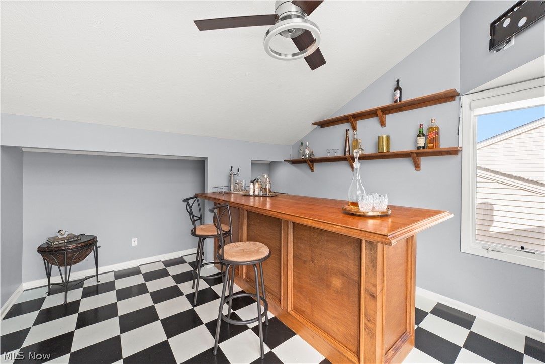 1964 Columbus Road Cleveland, OH 44113 - Photo 21 of 33 Tiled office with vaulted ceiling