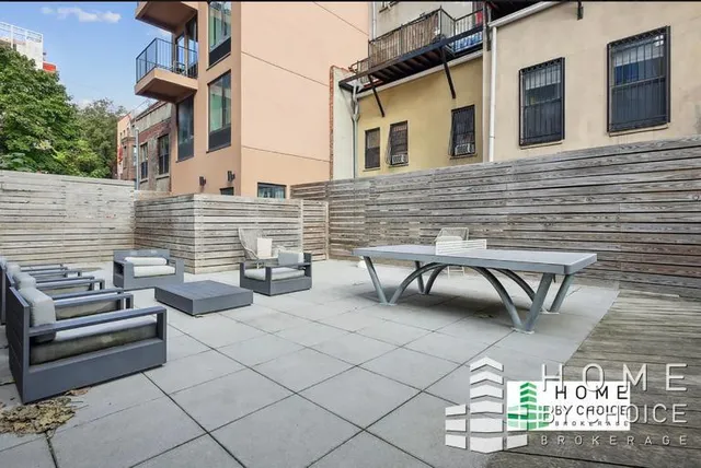 a view of outdoor seating space