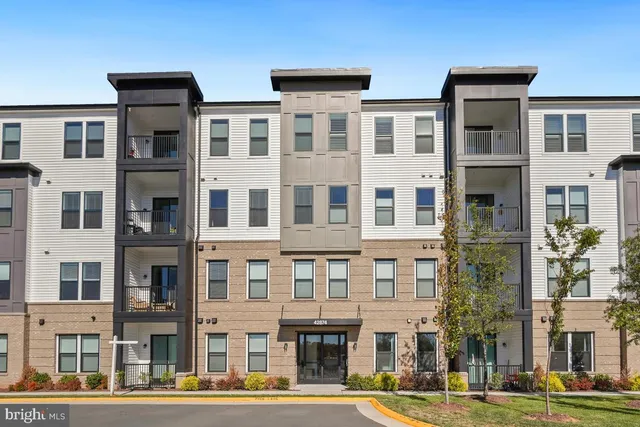 a front view of a multi story building