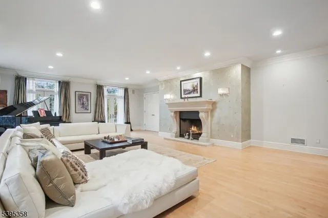 a bedroom with a bed and a lamp