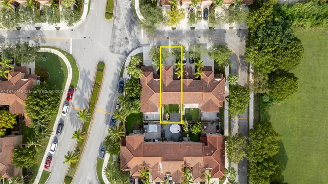 an aerial view of multiple house