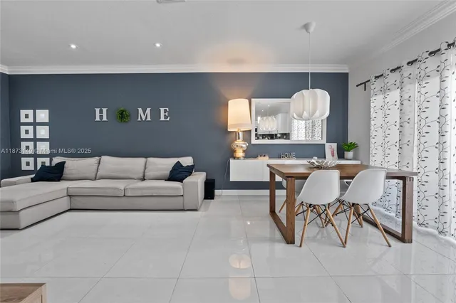 a living room with furniture