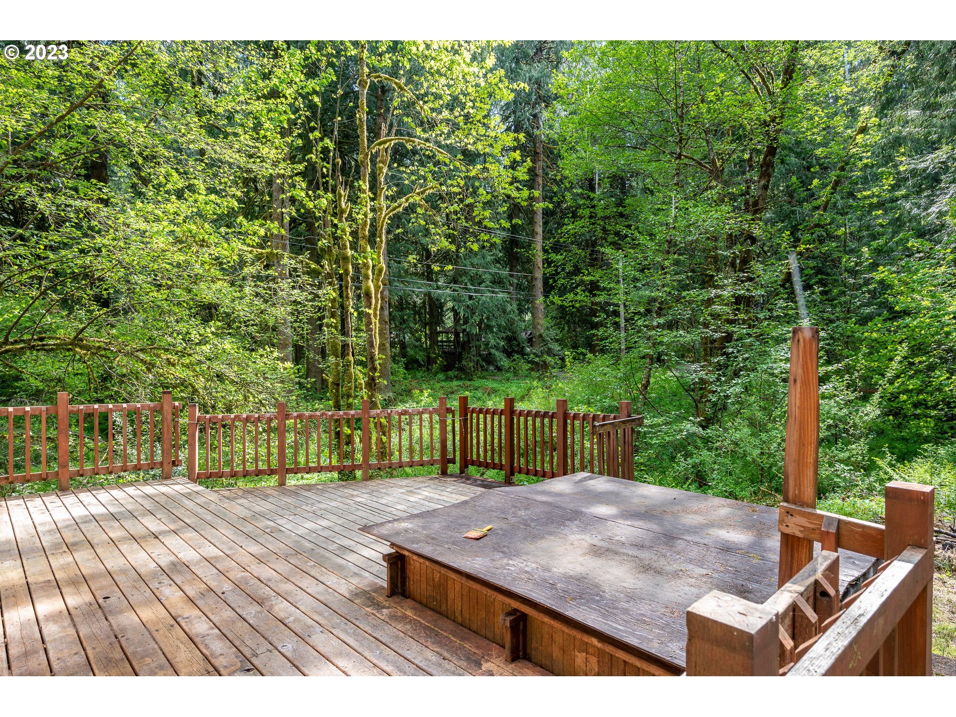 24995 East Old Smokey Road Rhododendron, OR 97049 - Photo 30 of 39 a view of a wooden floor with a yard