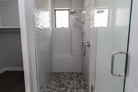 a bathroom with a shower