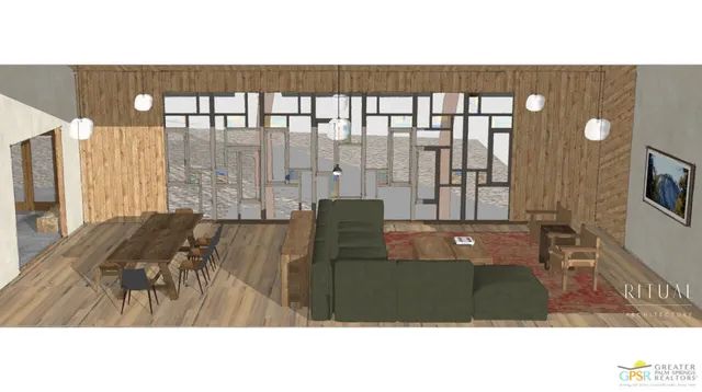 a view of a living room and bathroom