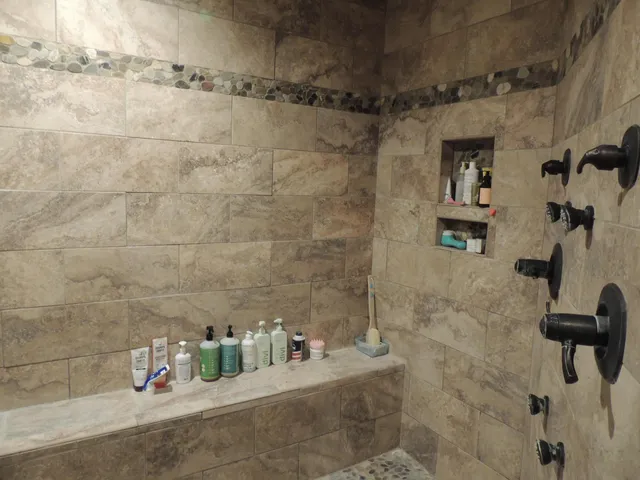 a bathroom with a shower