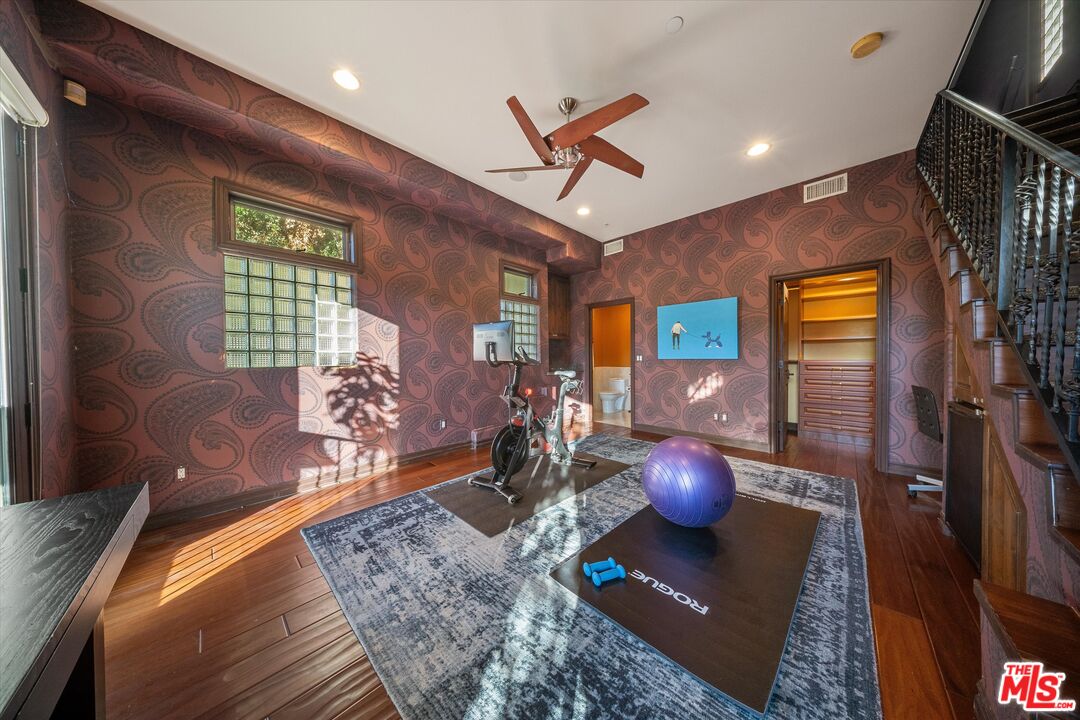 7223 Sycamore Trail Los Angeles, CA 90068 - Photo 46 of 62 a view of a room with gym equipment