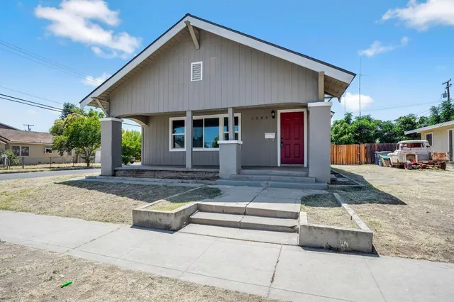 a front view of a house with entertaining space