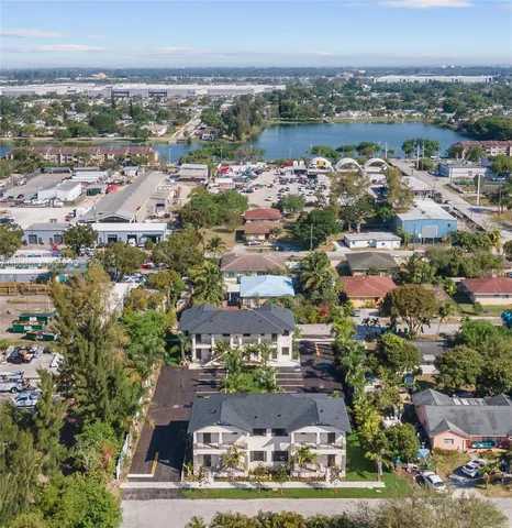 an aerial view of a city