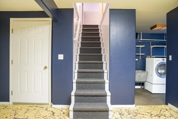 a view of an entryway with staircase