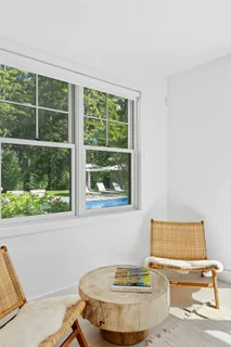 a view of a living room and a window