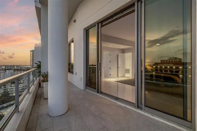 a view of a city with tall buildings