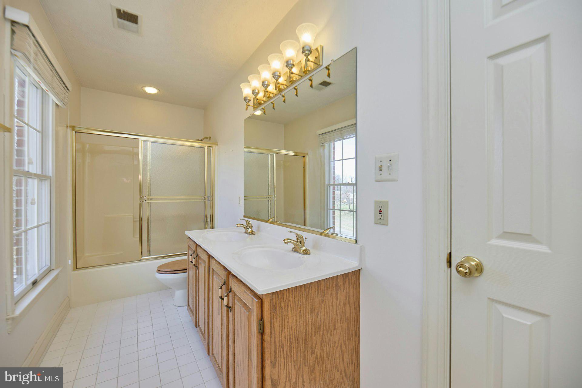 6051 Adams Drive La Plata, MD 20646 - Photo 43 of 72 a bathroom with a sink a mirror and a shower
